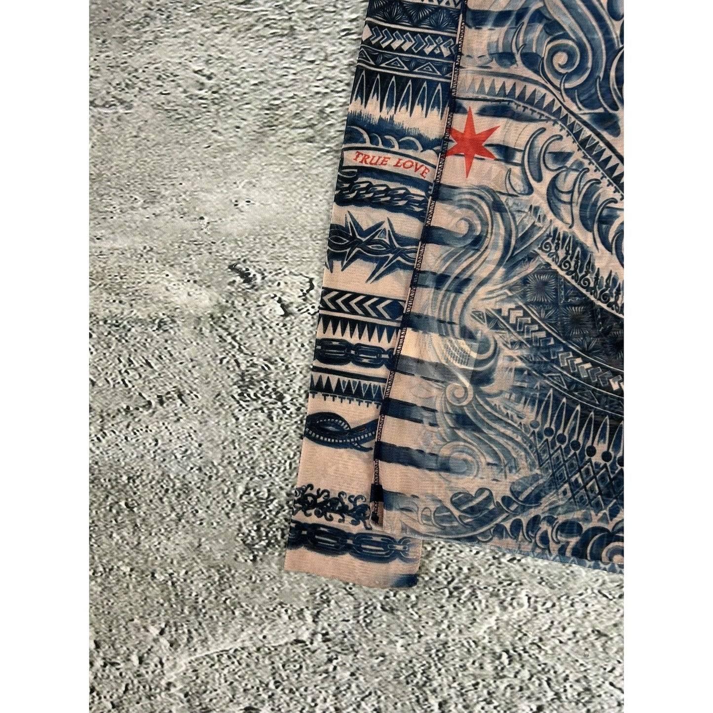 Jean Paul Gaultier Lindex Tattoo Mesh Top longsleeve blouse