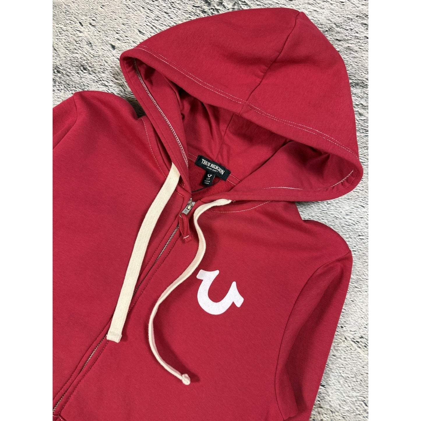 True Religion vintage red zip hoodie logo Y2K