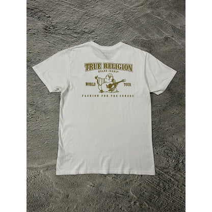 True Religion T-shirt white big gold logo