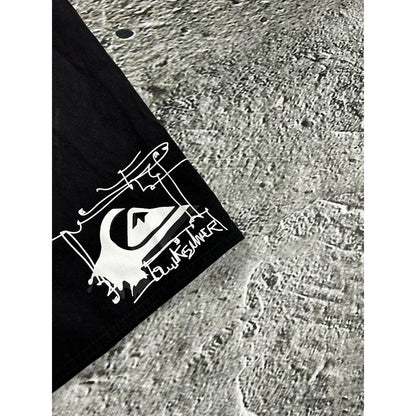 Quiksilver shorts black Y2K vintage fullprint graffiti surf
