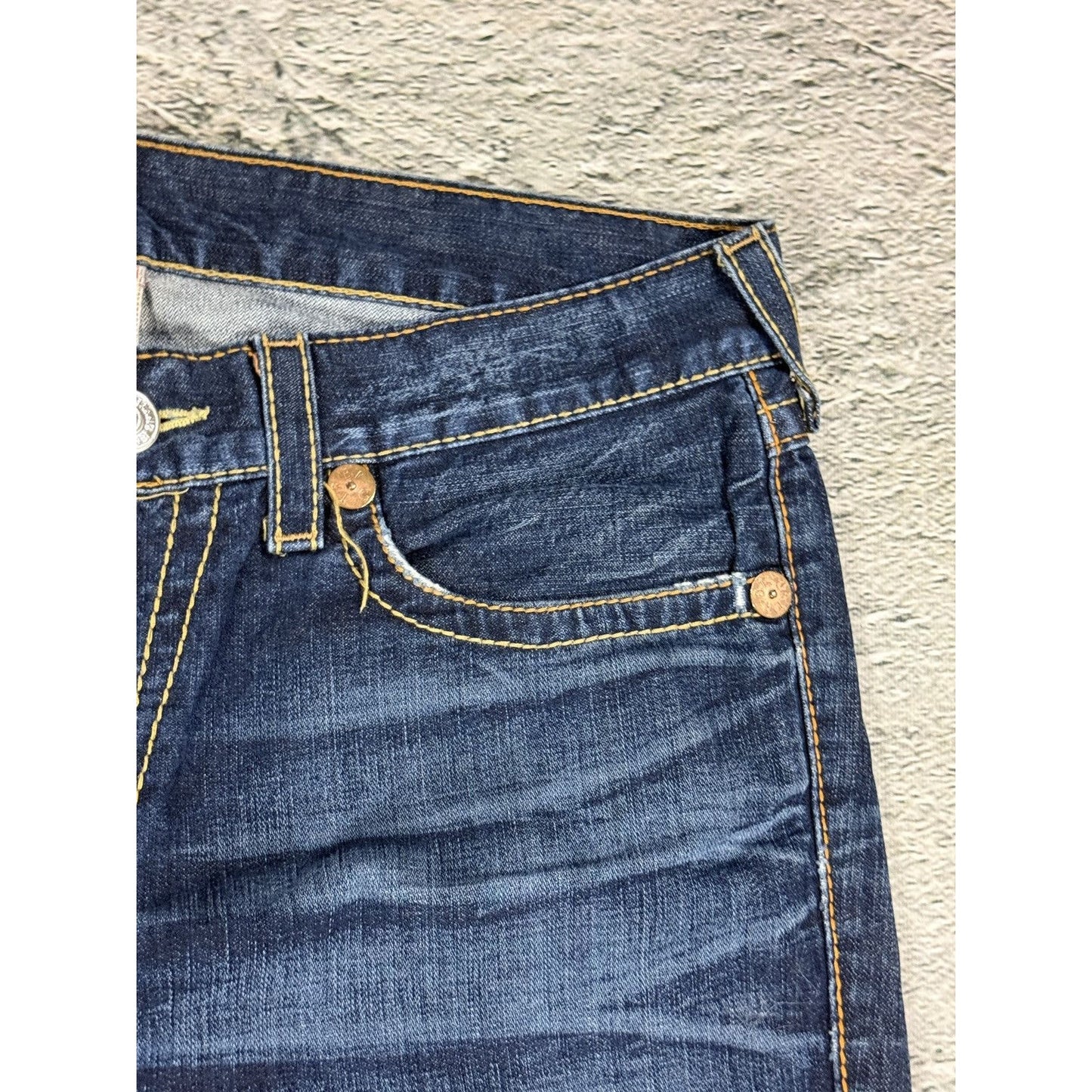 True Religion jeans vintage Ricky denim pants blue big logo