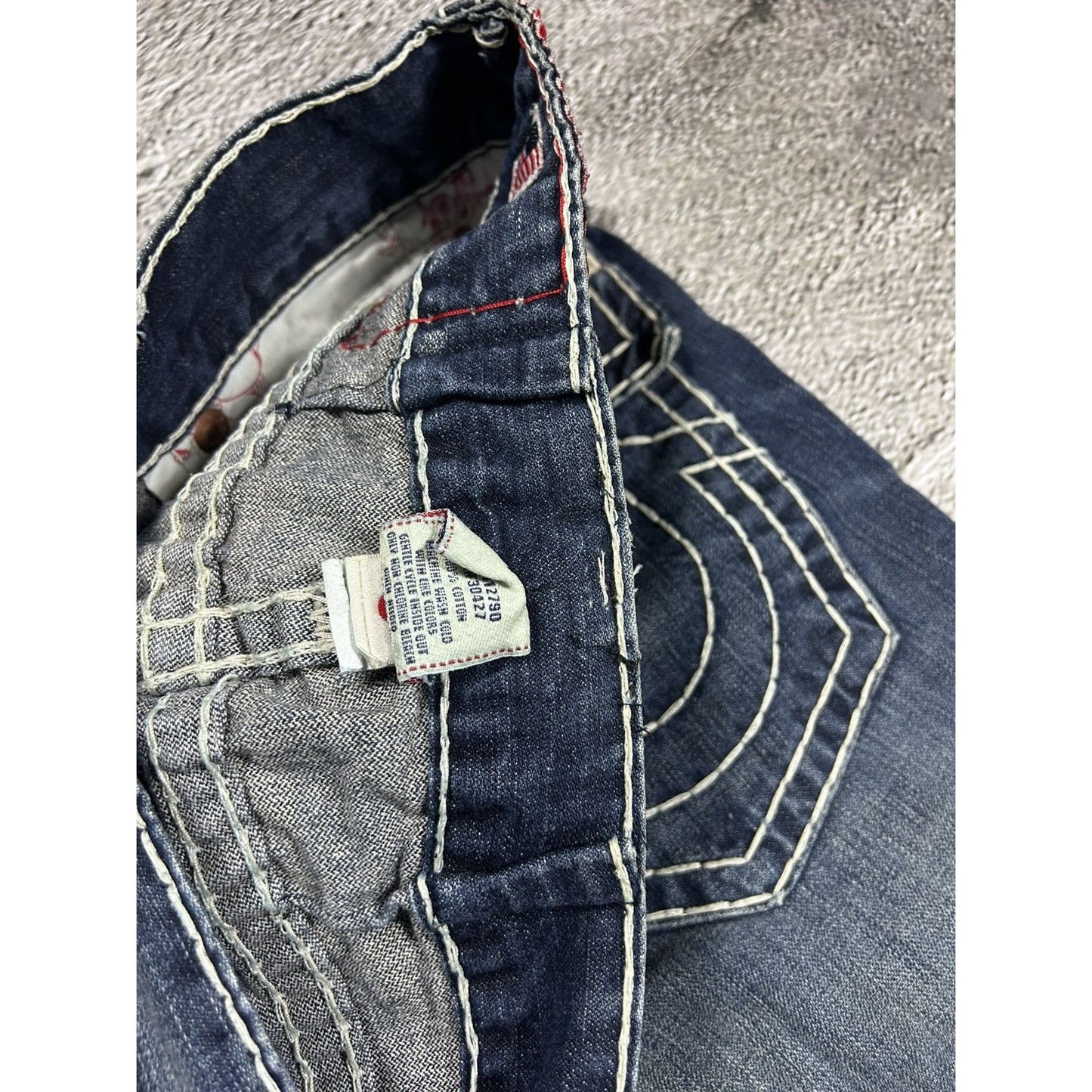 True Religion Blue jeans thick stitching Ricky