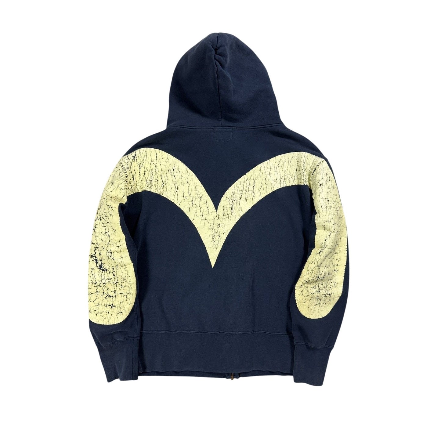 Evisu zip hoodie navy vintage daicock big logo white