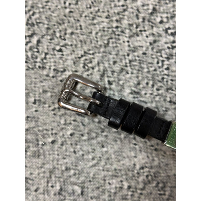 Diesel leather belt multicolour moving letters Y2K black