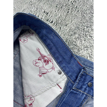 True Religion vintage blue jeans straight red logo Y2K