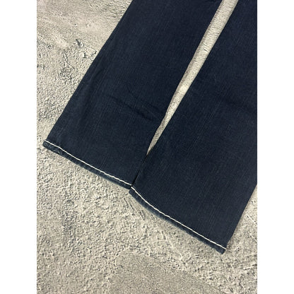 True Religion navy blue jeans white thick stitching Billy