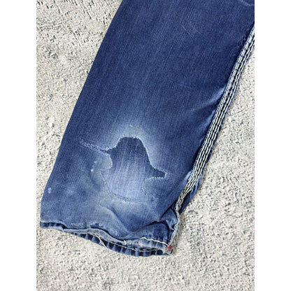 True Religion jeans vintage straight denim Mega T stitching