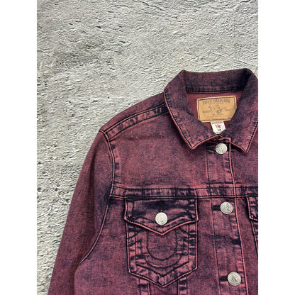 True Religion denim jacket purple red vintage Y2K