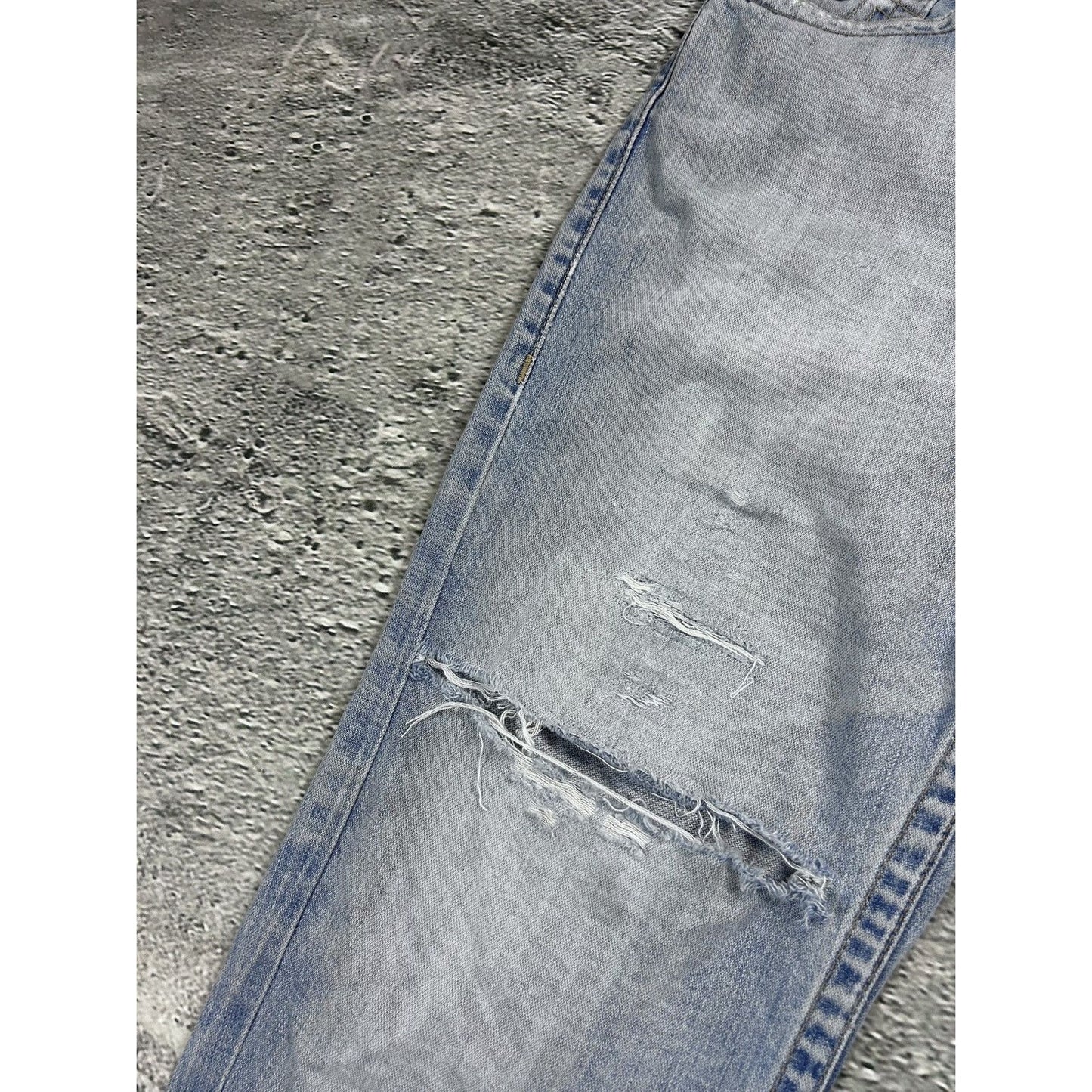 True Religion baby blue jeans contrast stitching straight