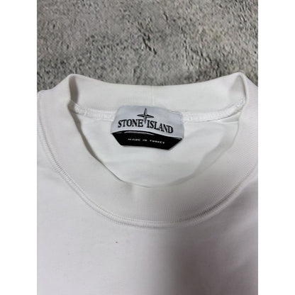 Stone island sweatshirt white with badge
