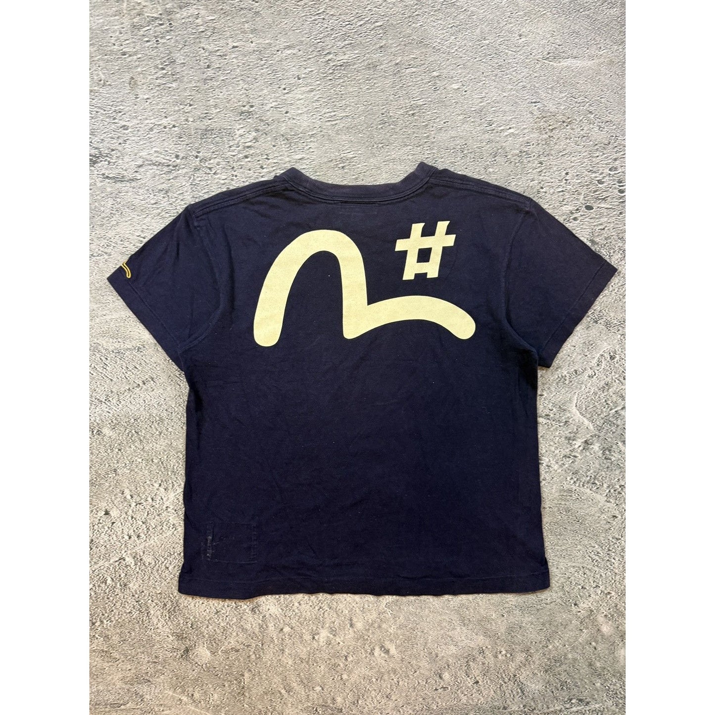 Evisu Yamane t-shirt vintage big logo seagull Navy