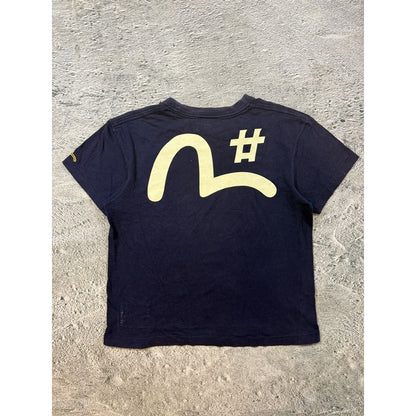 Evisu Yamane t-shirt vintage big logo seagull Navy