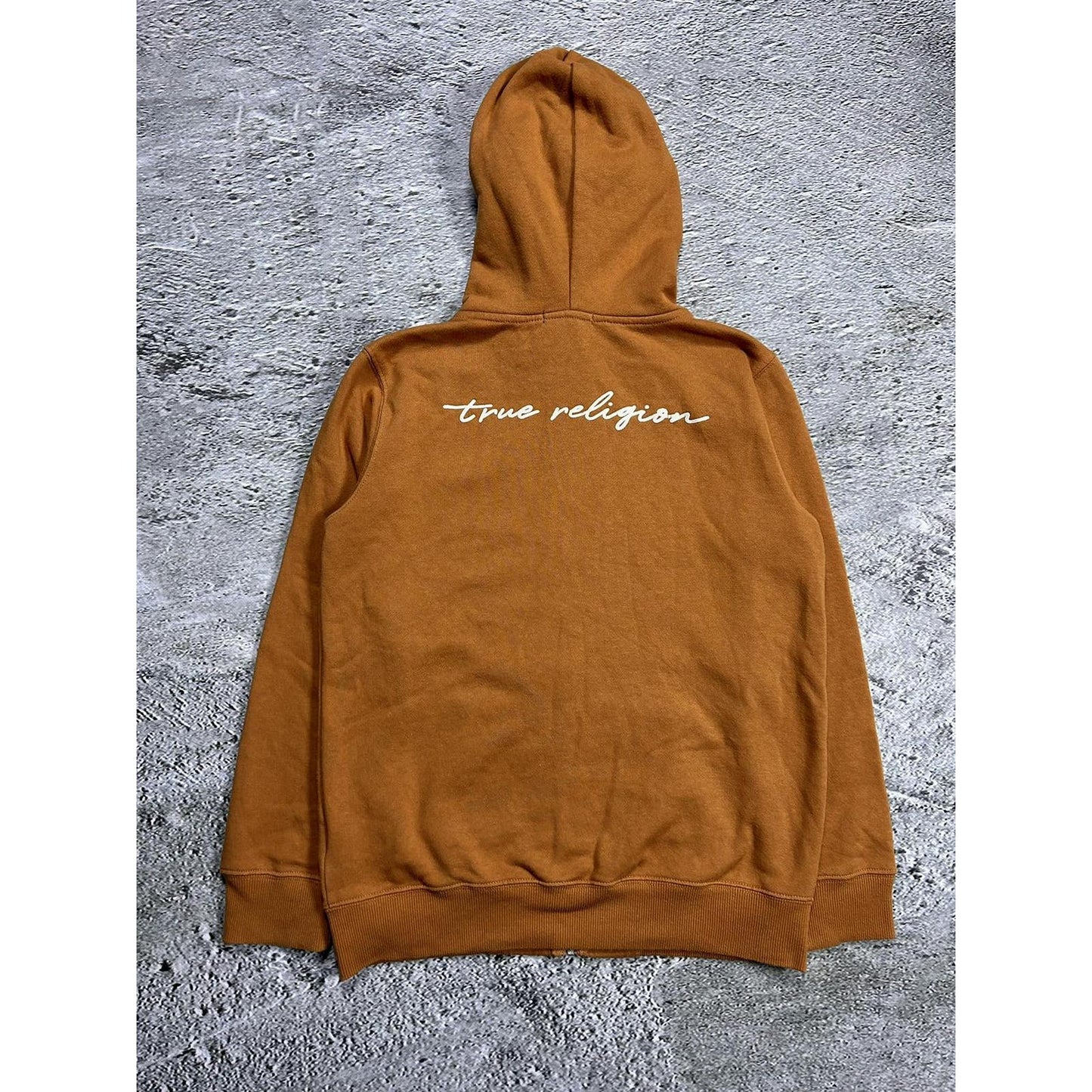 True Religion vintage orange zip hoodie big logo Y2K