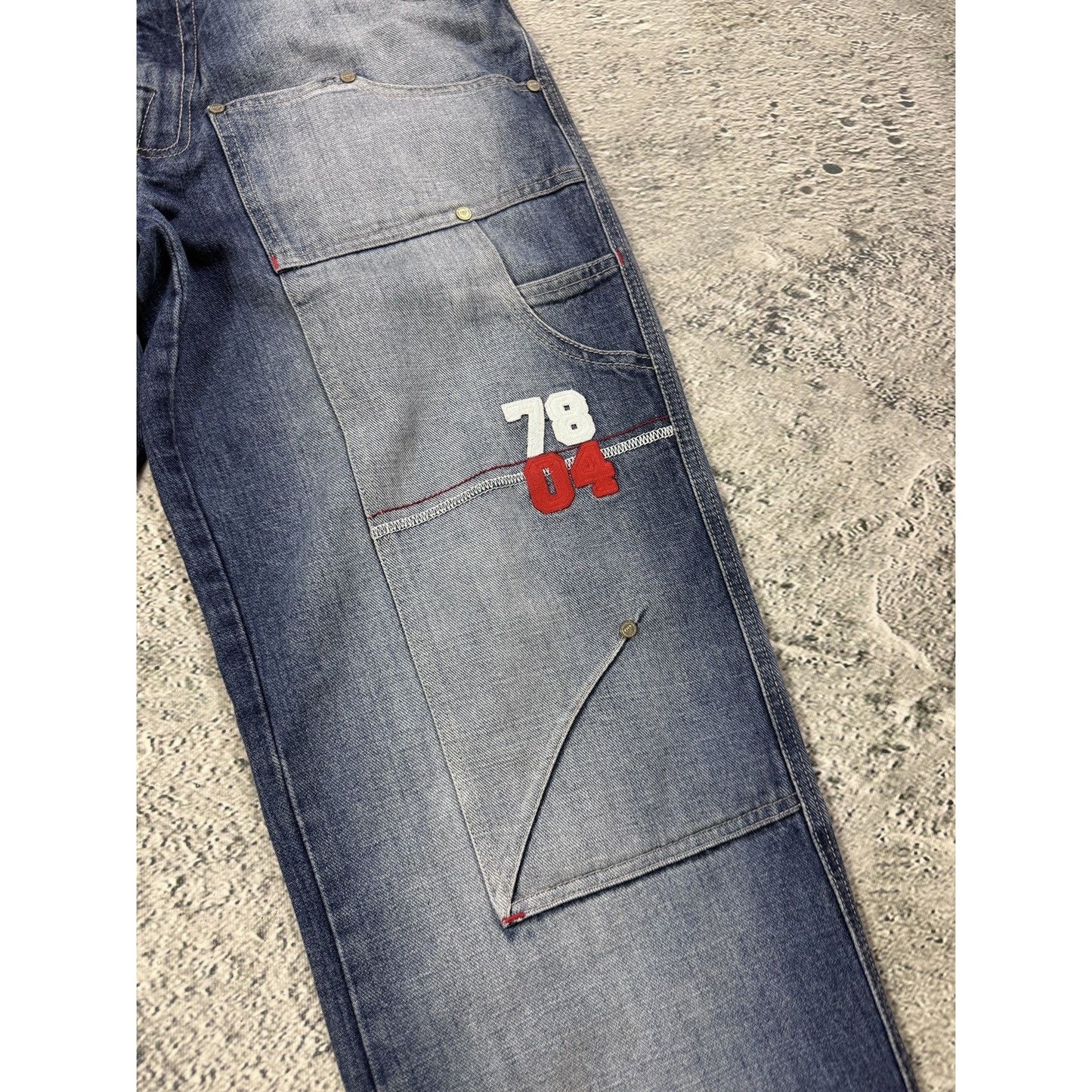 Pelle Pelle vintage stone washed blue jeans Y2K baggy denim
