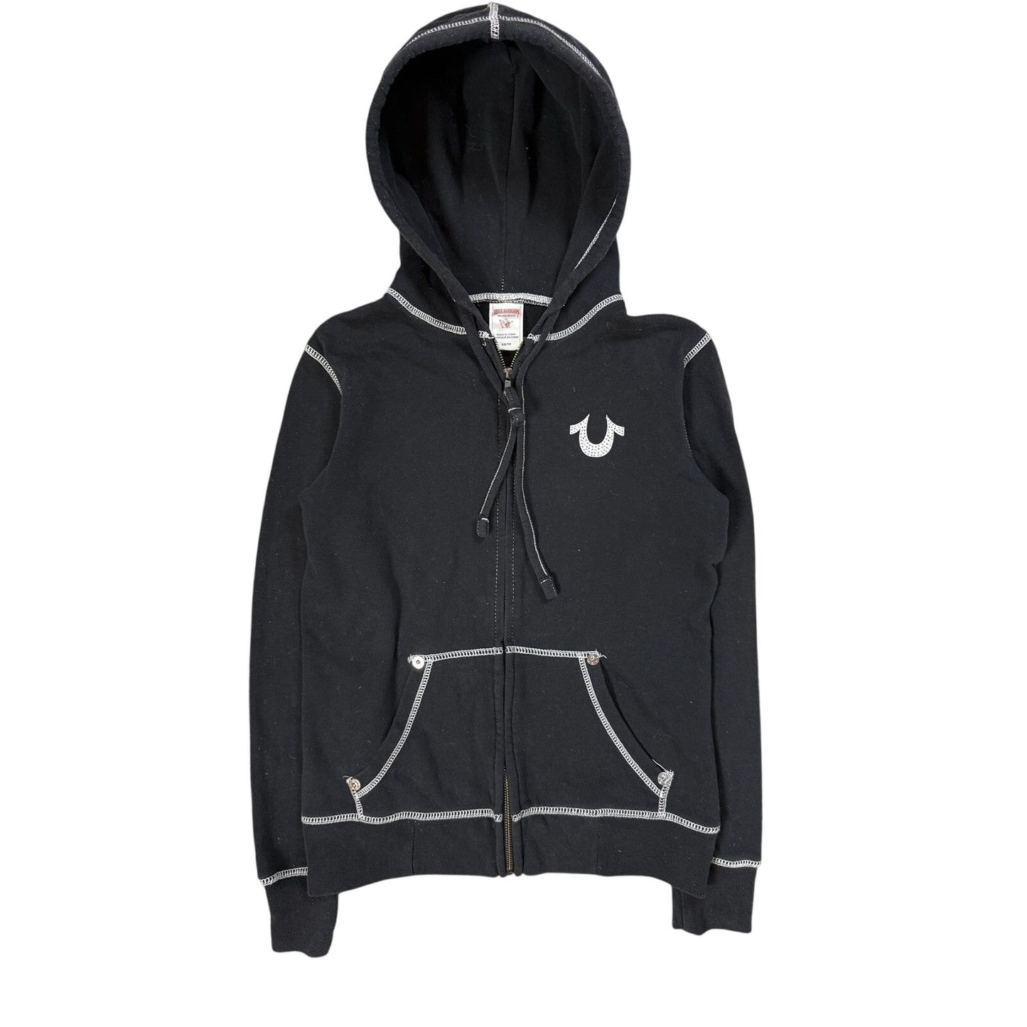 True Religion zip hoodie big logo vintage skulls Y2K
