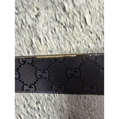 Gucci belt black big buckle double G monogram