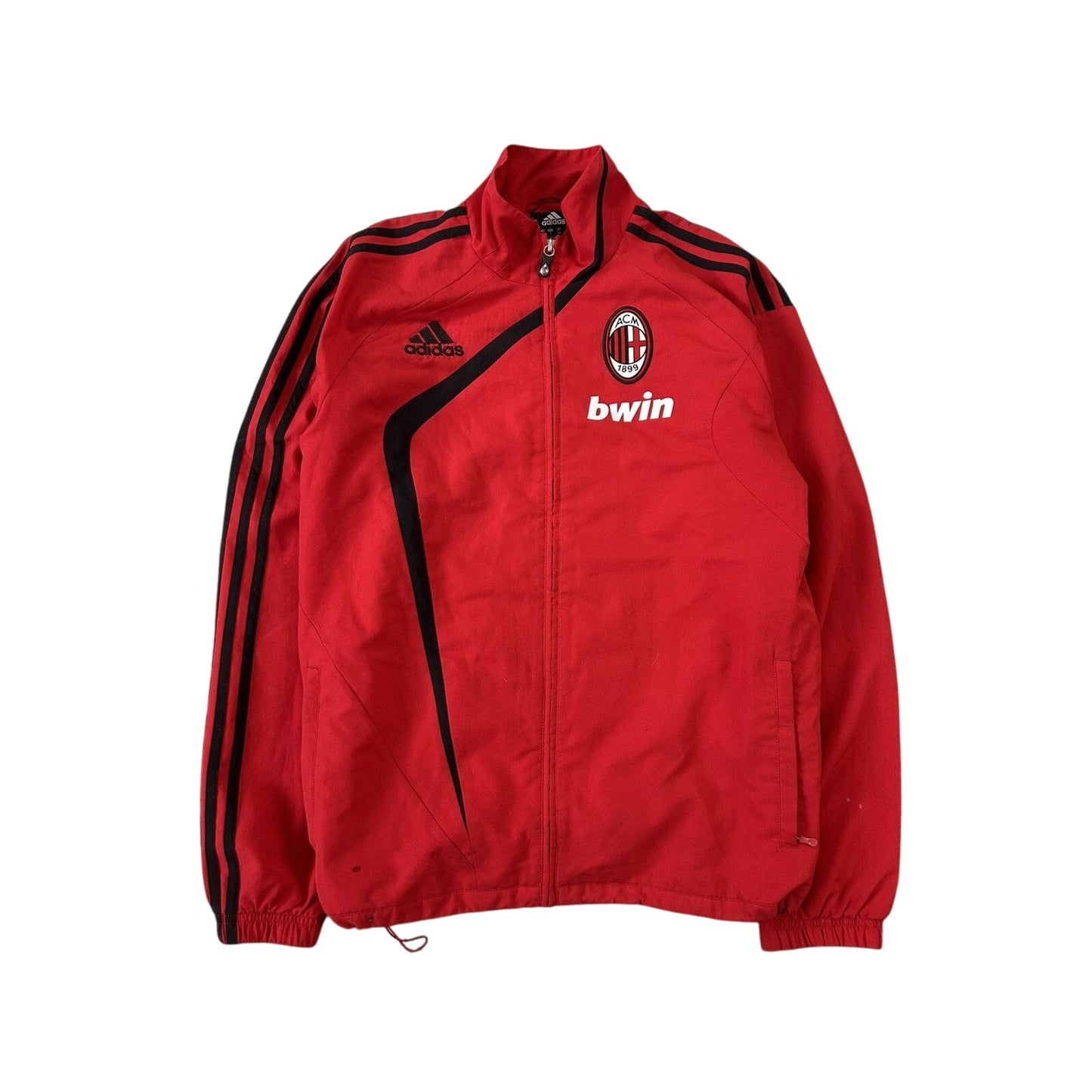 Adidas AC Milan track jacket 2009 vintage red Y2K nylon zip
