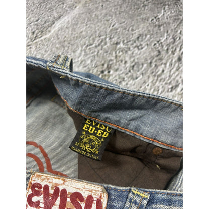 Evisu EU ED jeans vintage denim pants seagulls baby blue