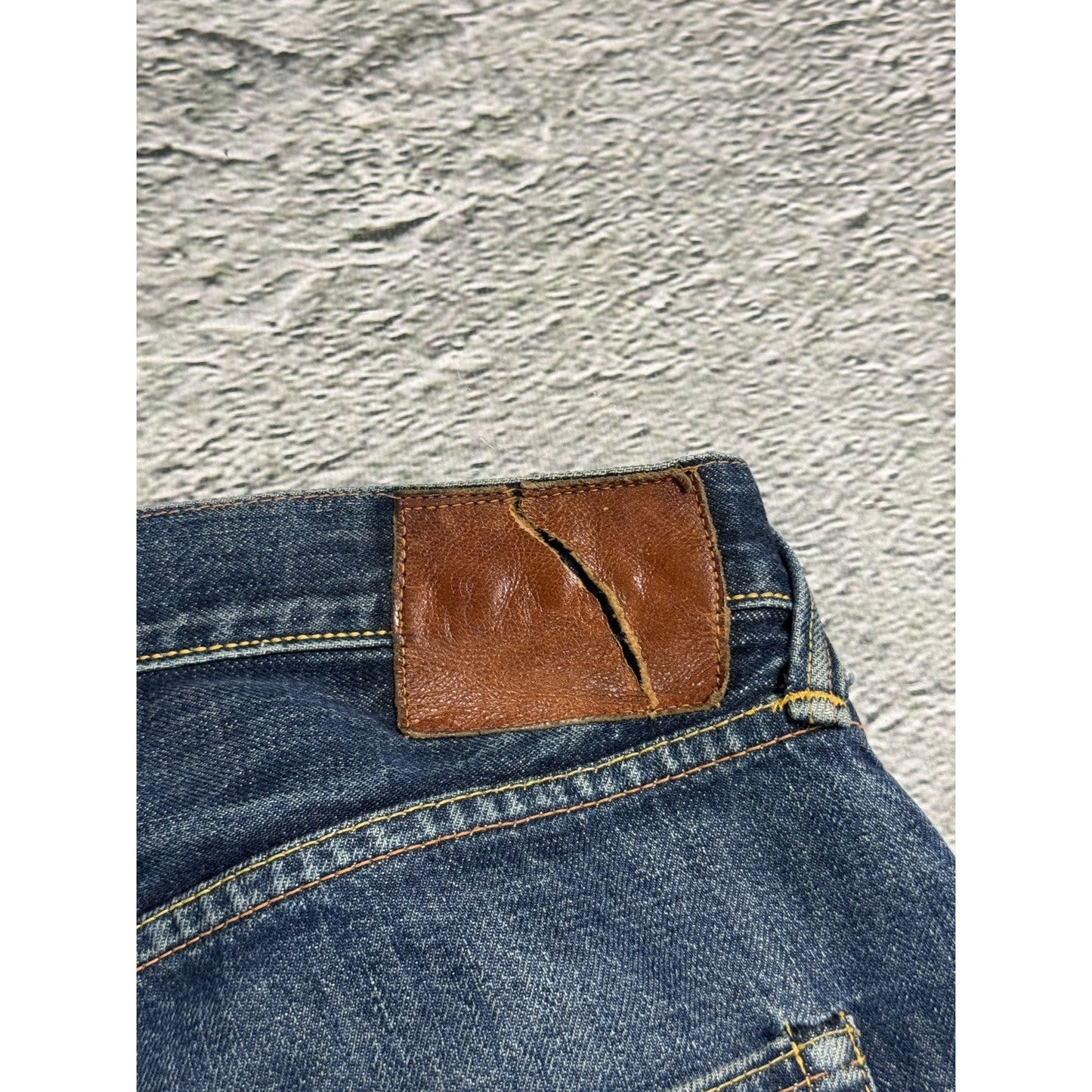 Evisu jeans white daicock big logo blue selvedge denim