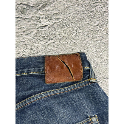 Evisu jeans white daicock big logo blue selvedge denim