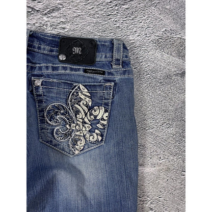 Miss Me rhinestone glitter jeans Y2K flared