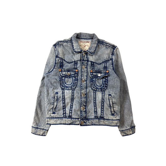 True Religion denim jacket trucker washed blue rope stitch