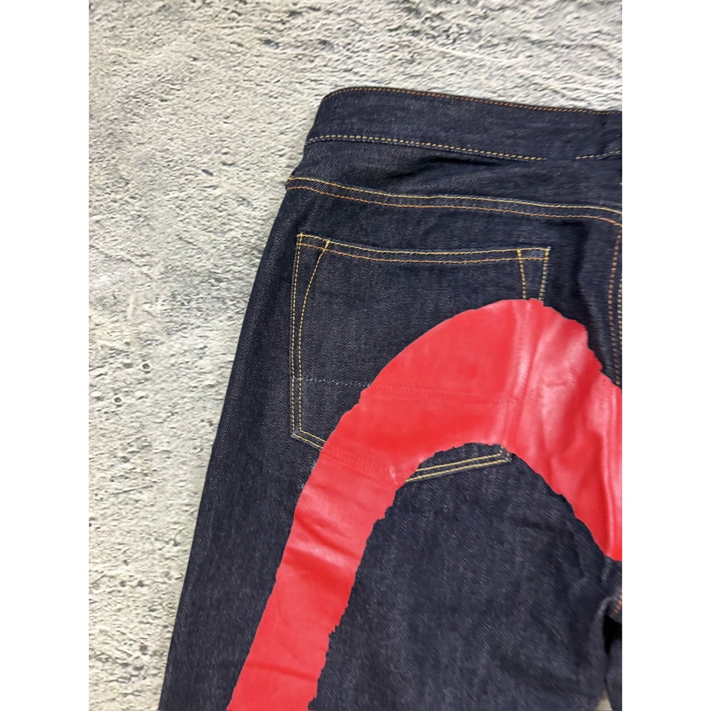 Evisu jeans daicock big logo Red selvedge raw denim Japan