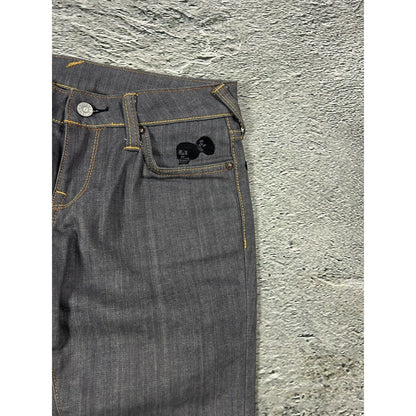 Evisu vintage daicock skull logo grey jeans black