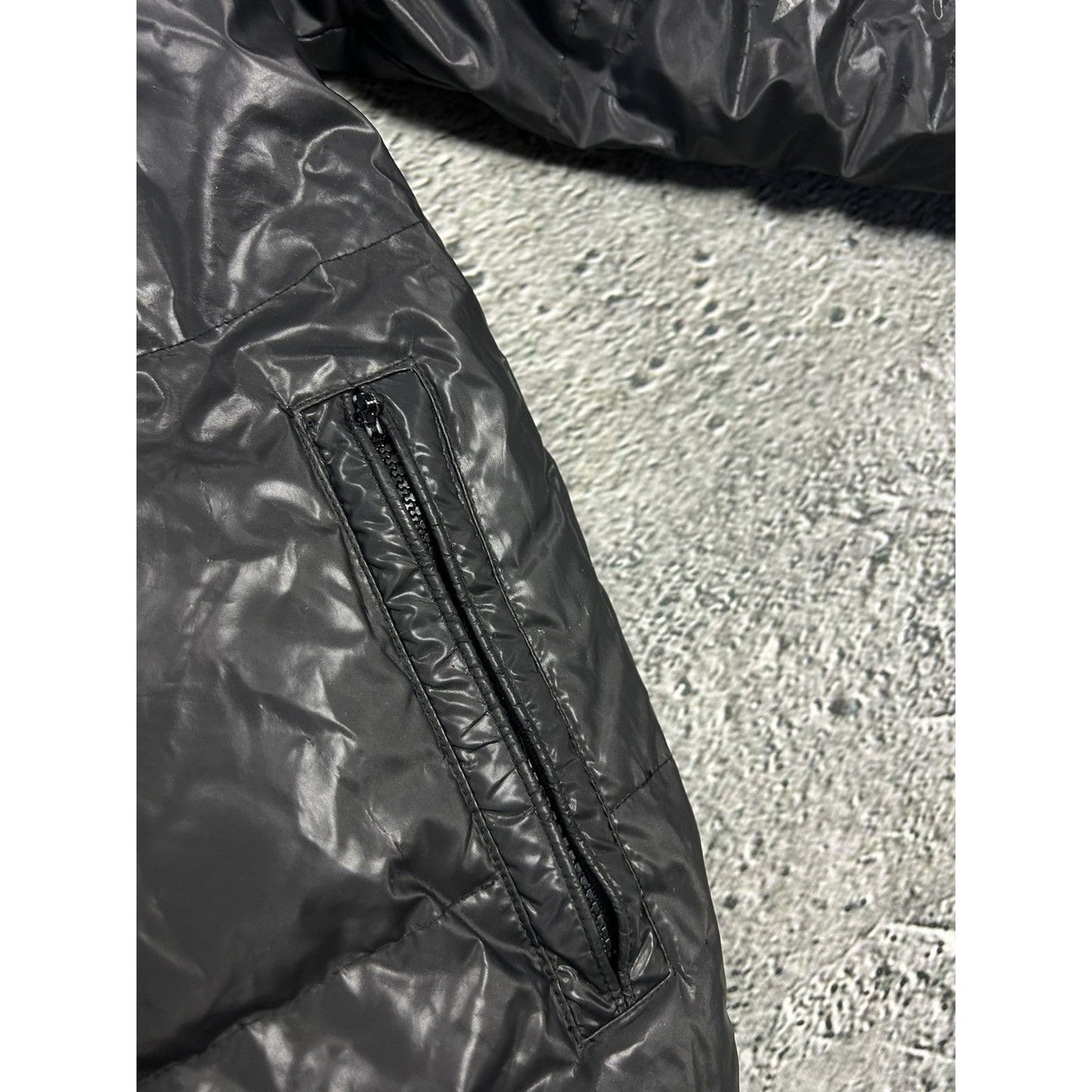 Ed Hardy Puffer Jacket vintage big logo Y2K black