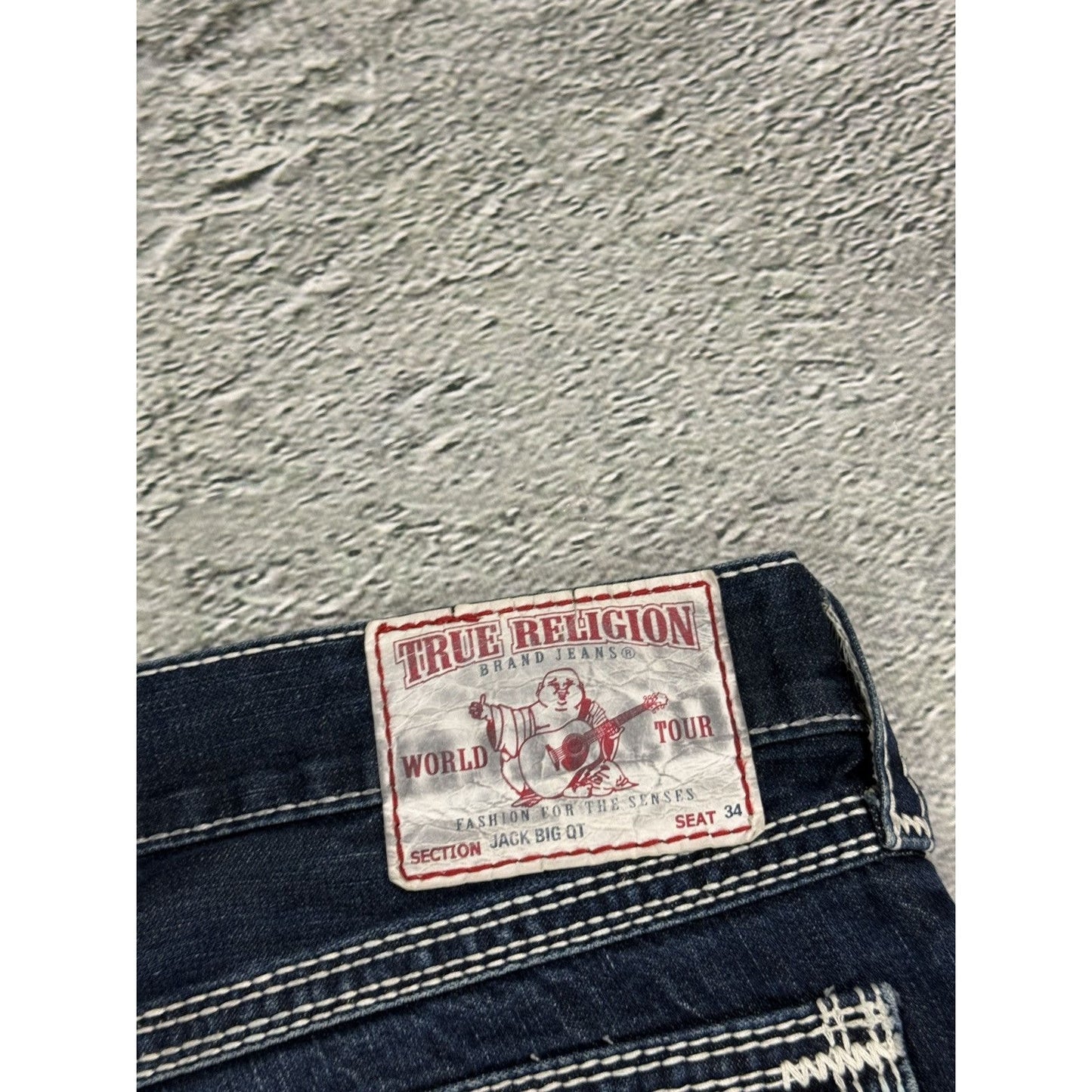 True Religion jeans vintage Jack denim pants thick stitching