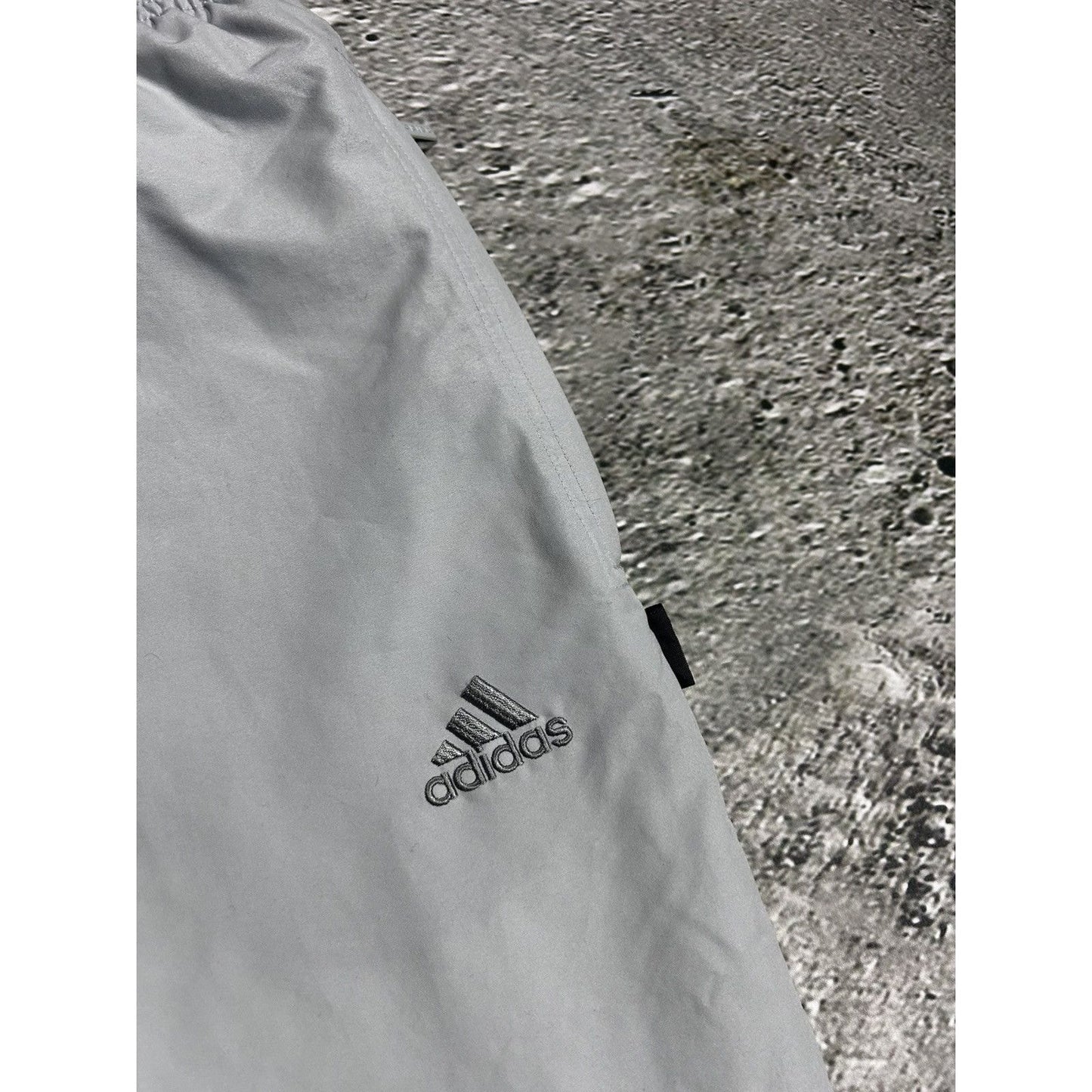 Adidas vintage grey nylon track pants drill Y2K