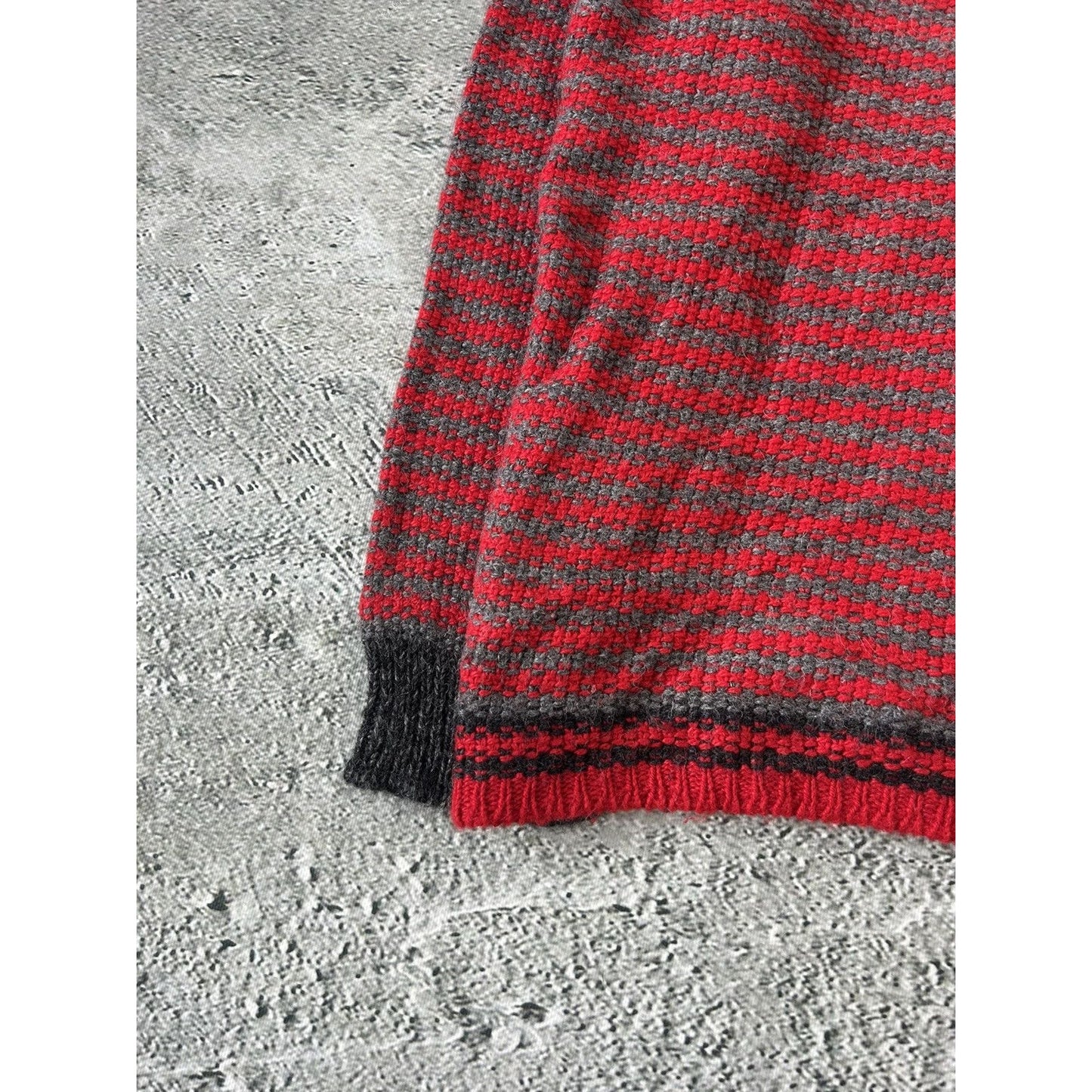 Prada sweater alpaca wool striped red grey