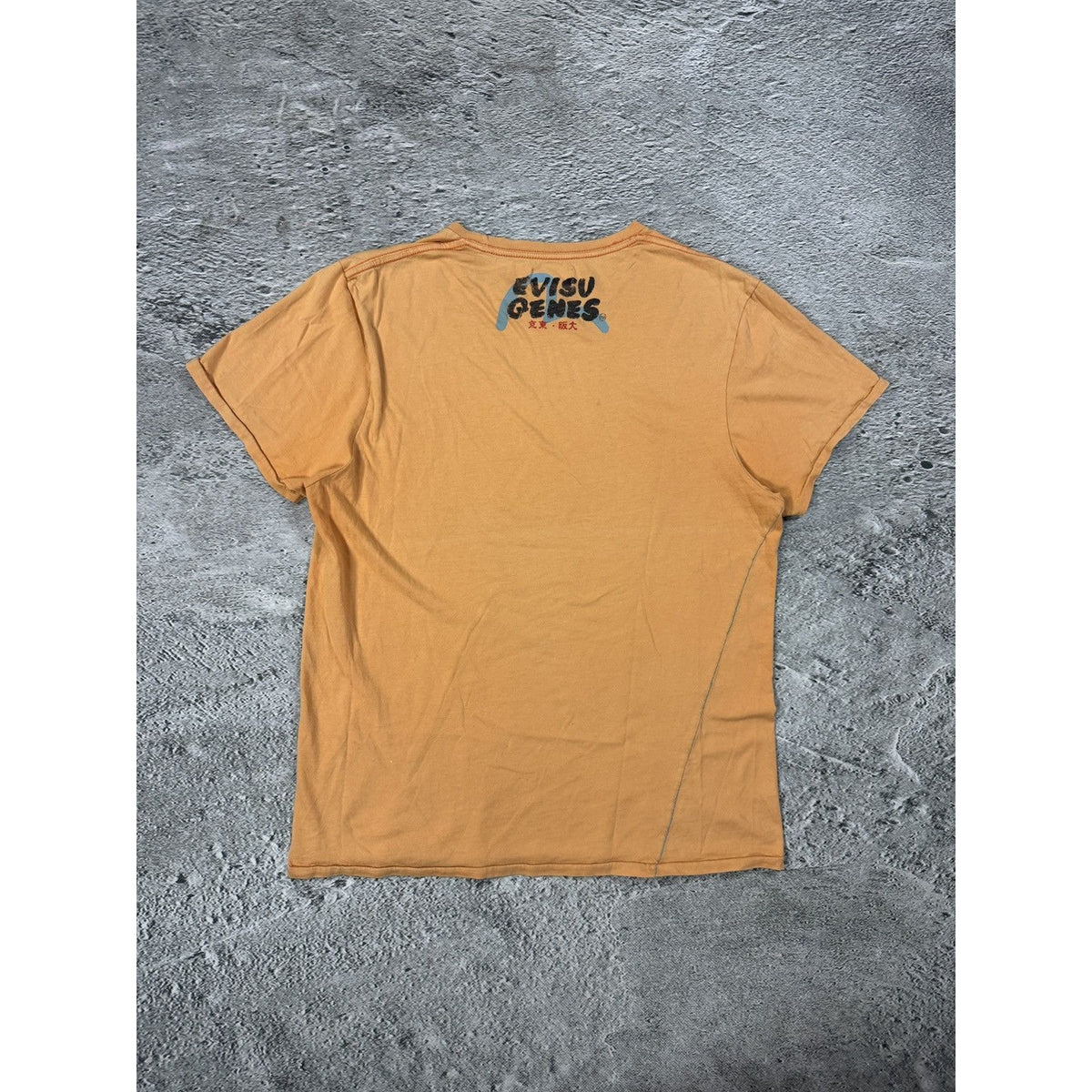Evisu Genes T-shirt big logo seagull orange Y2K
