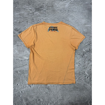 Evisu Genes T-shirt big logo seagull orange Y2K