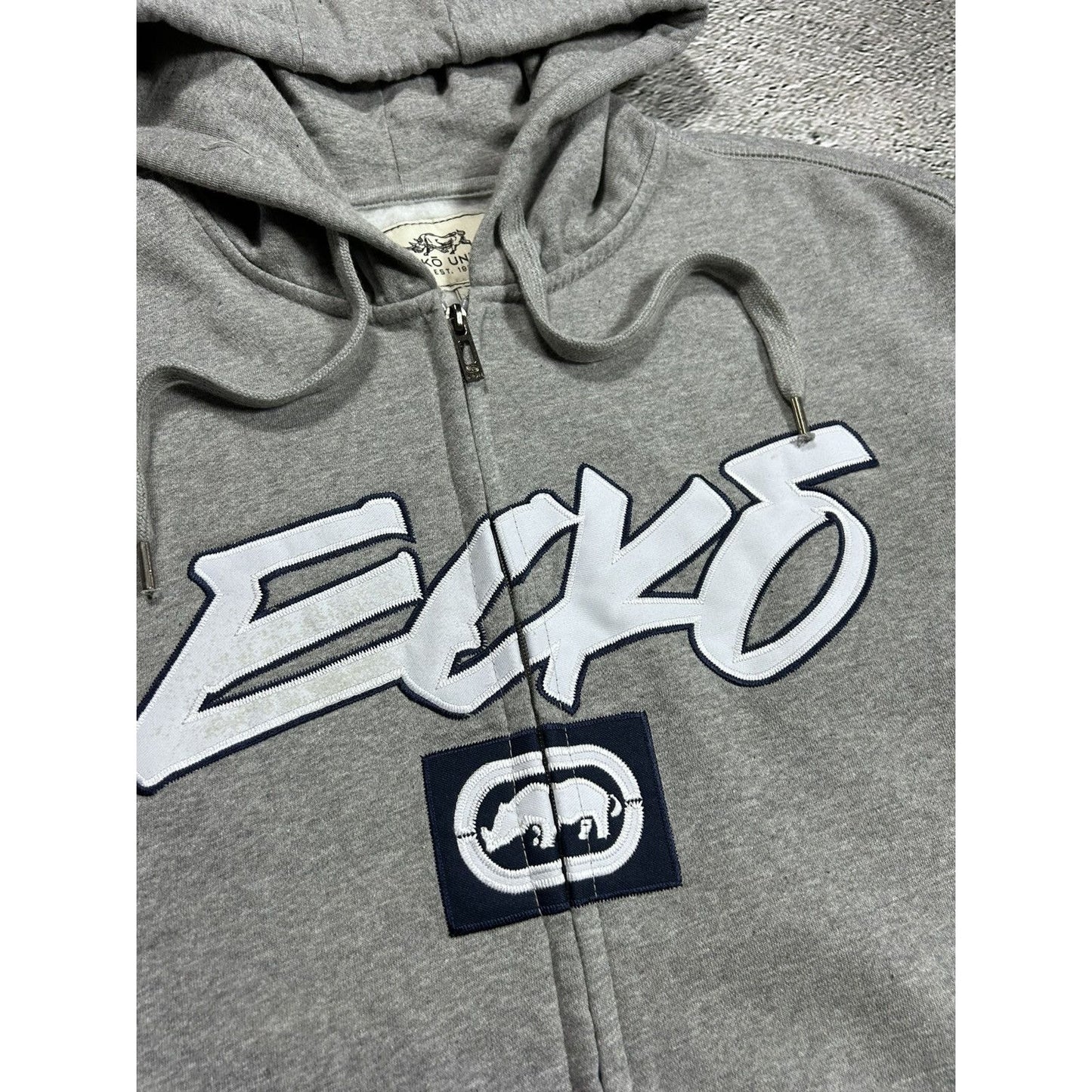 Ecko Unltd vintage zip hoodie grey big logo