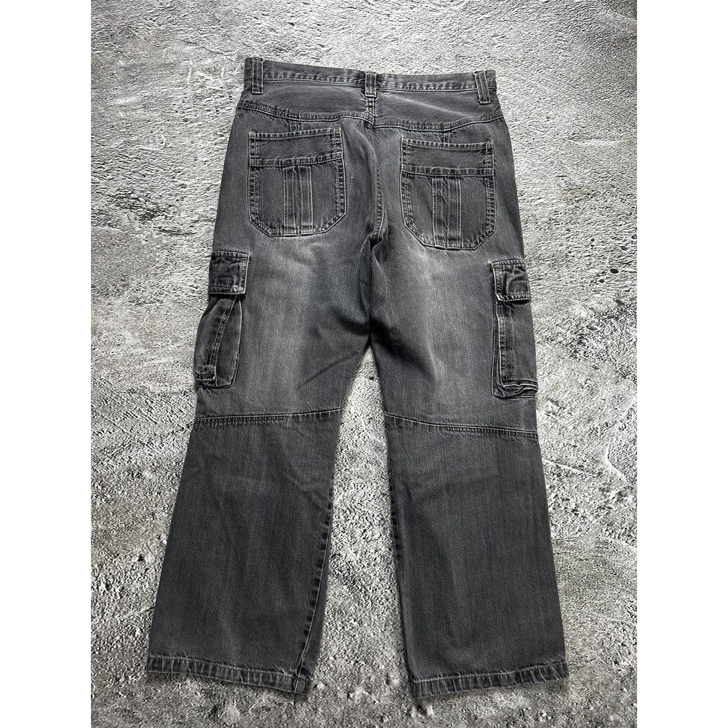 Hawaiian Piko Jeans Cargo Pants vintage swag baggy Y2K grey