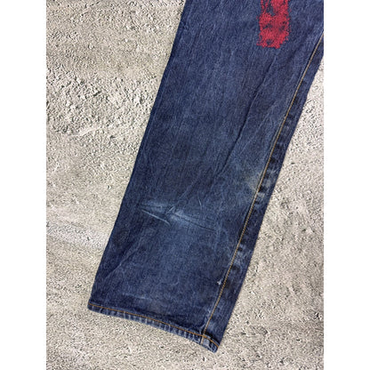 Evisu jeans daicock big logo red selvedge denim