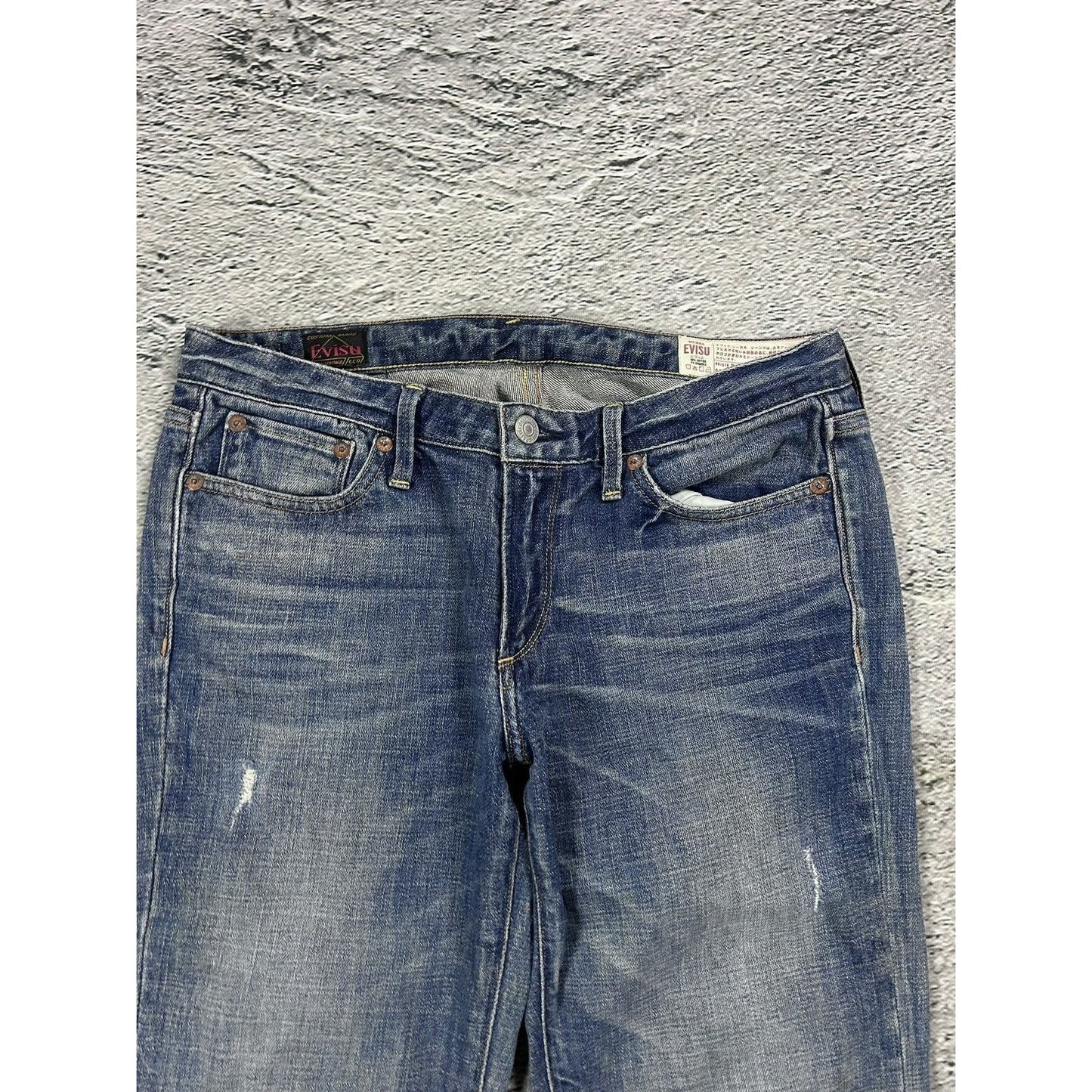 Evisu jorts daicock big logo vintage pink jeans shorts