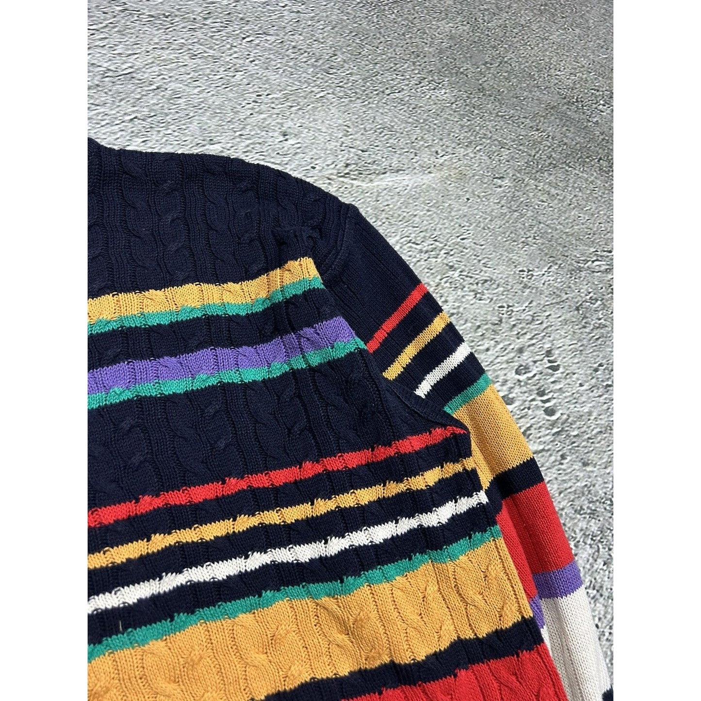 Monello vintage sweater Coogi style cable knit multicolor