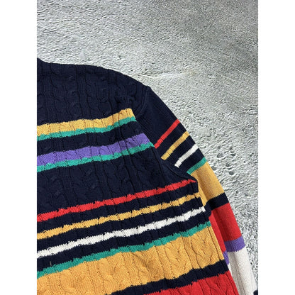 Monello vintage sweater Coogi style cable knit multicolor