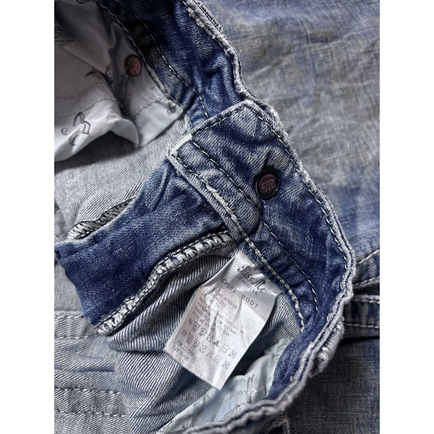 Miss Me flared bootcut white stitching denim vintage y2k