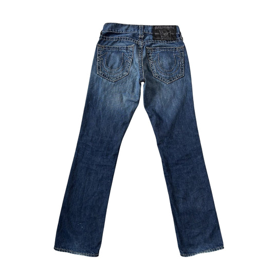 True Religion vintage jeans navy blue thick stitching Y2K