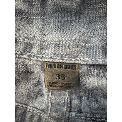 True Religion jeans washed denim white paited acidwash
