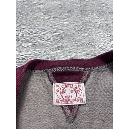 Evisu sweatshirt big logo spell out grey burgundy