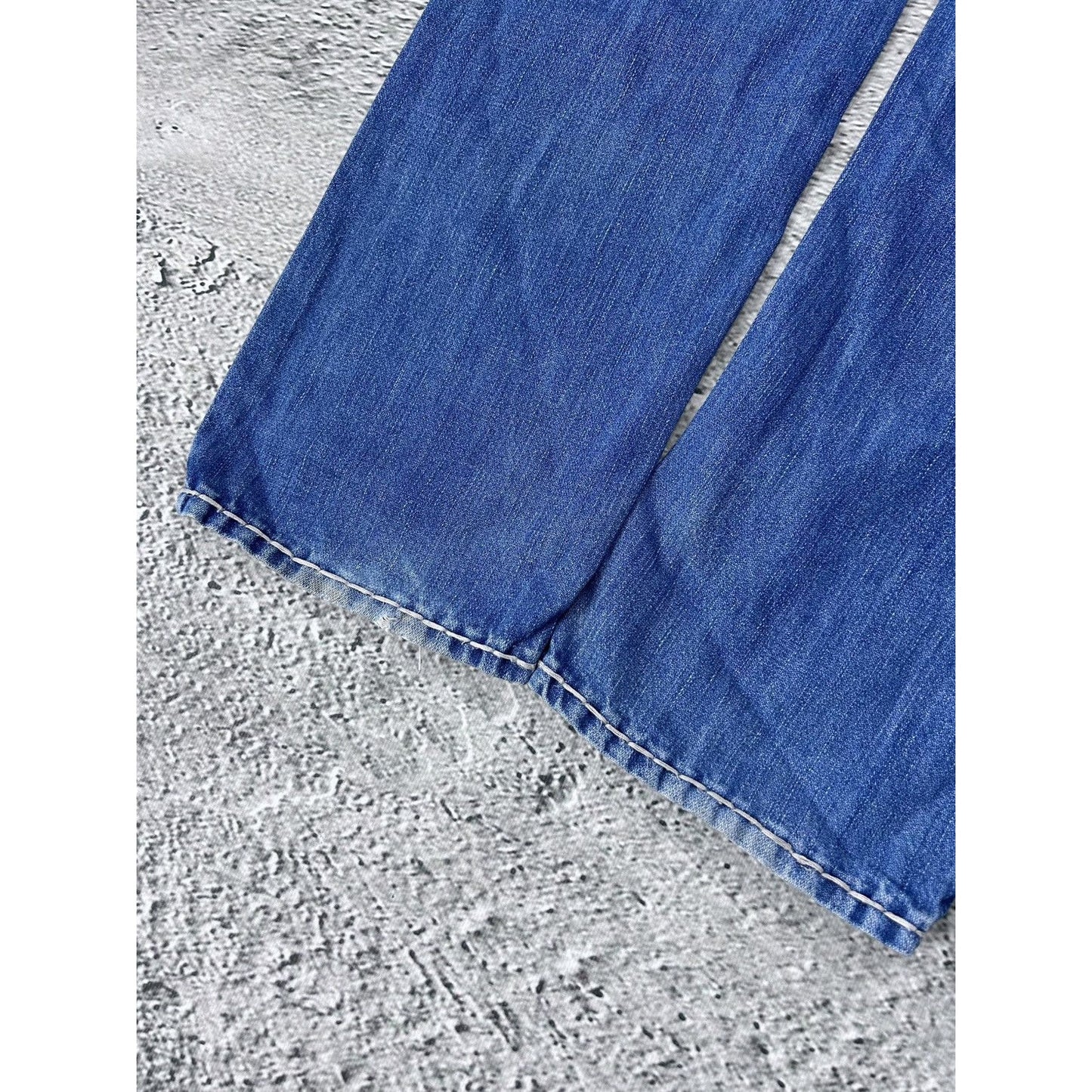 True Religion vintage jeans blue thick stitching Geno Y2K