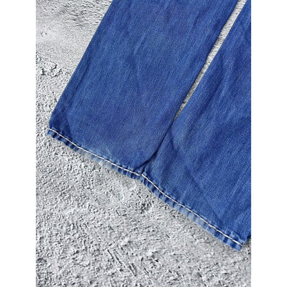 True Religion vintage jeans blue thick stitching Geno Y2K