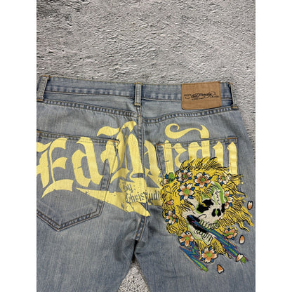 Ed Hardy Christian Audigier vintage jeans big logo pants