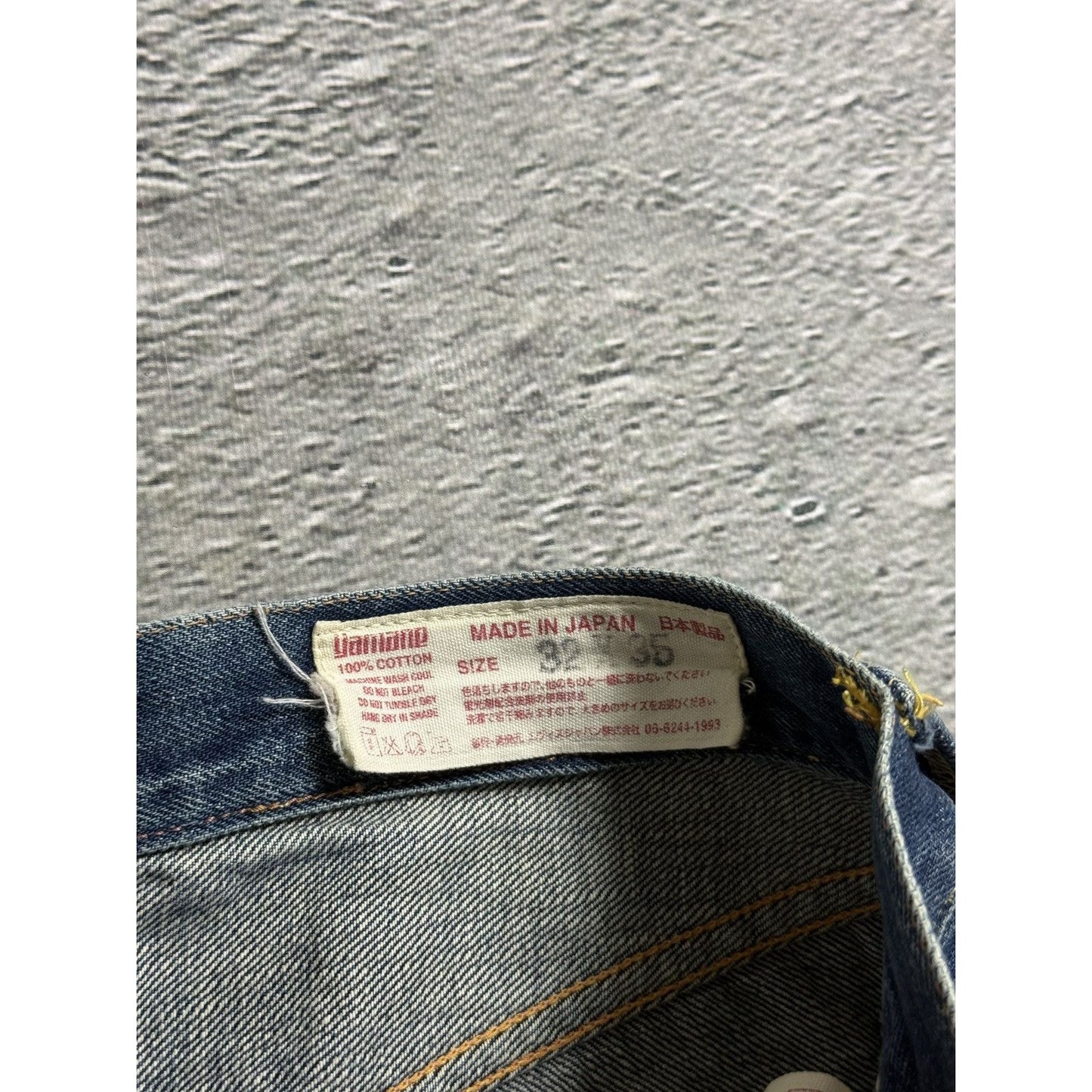 Evisu jeans vintage seagull logo blue selvedge denim gold