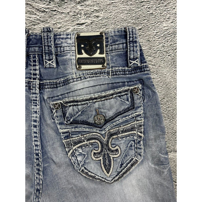 Rock Revival vintage light blue jeans Y2K Marcin white stitching