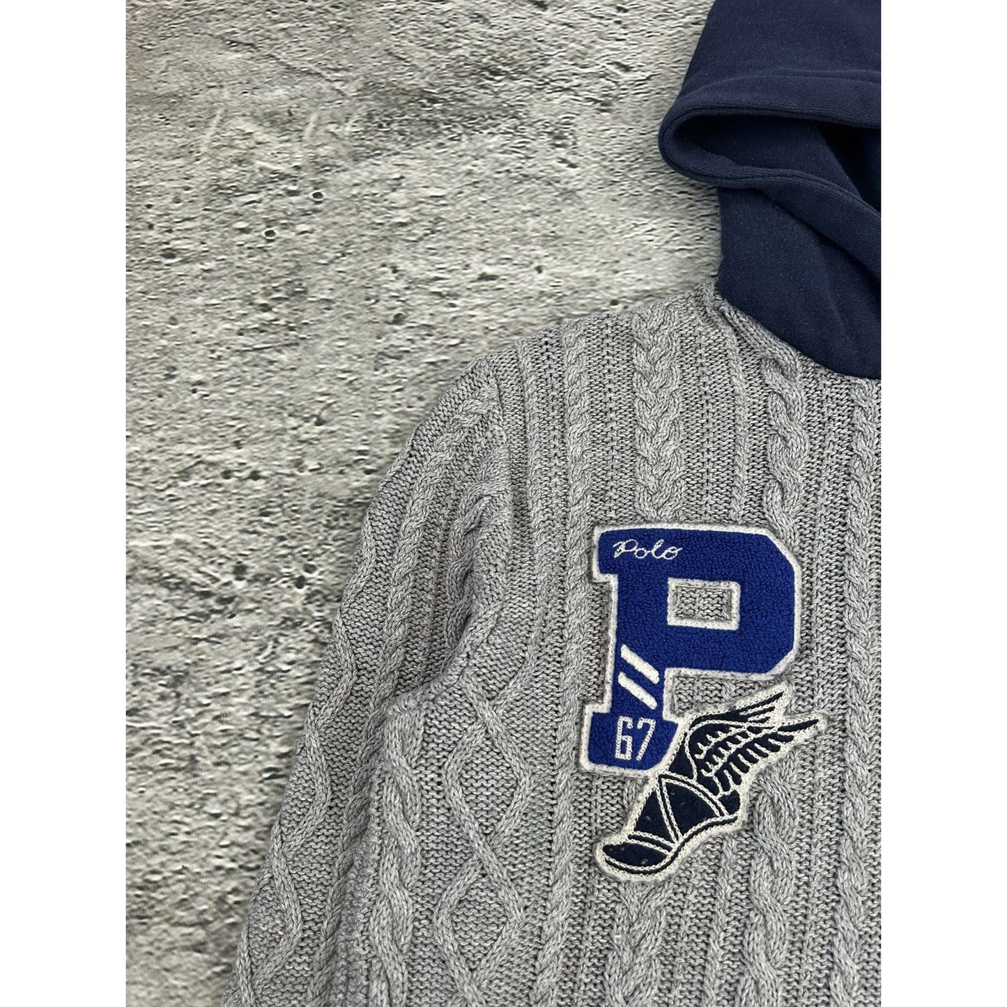 Polo Ralph Lauren big pony hoodie sweater knit grey